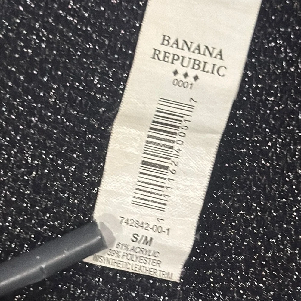 Authentic Banana Republic designer wide shimmer black mesh belt sz S/M